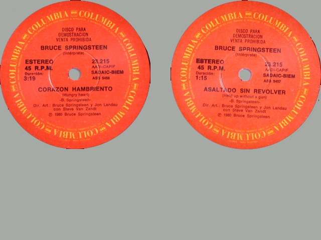 Bruce Springsteen - HUNGRY HEART / HELD UP WITHOUT A GUN